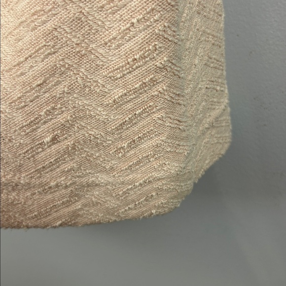 Anthropologie Saturday Sunday Texture Cotton Long Sleeve Dress Medium Cream Pink - Picture 10 of 14